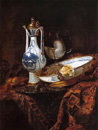 Willem Kalf Still-Life with an Aquamanile, Fruit, and a Nautilus Cup oil painting image